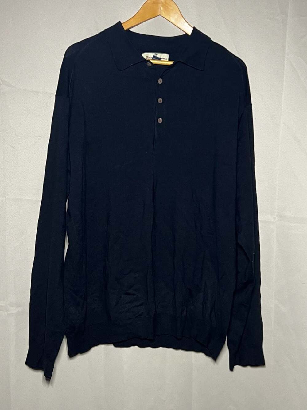 Tommy Bahama Long Sleeve Polo Size XL Black Silk Blend Sweater Shirt